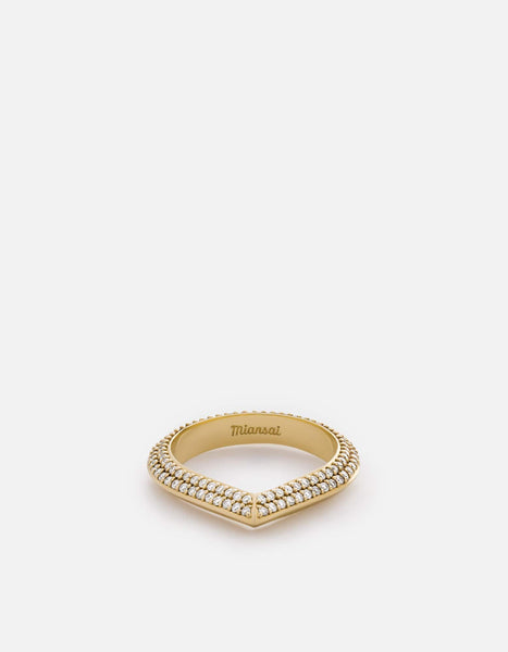 Angular Ring, 14k Yellow Gold w/Pave | Women's Rings | Miansai