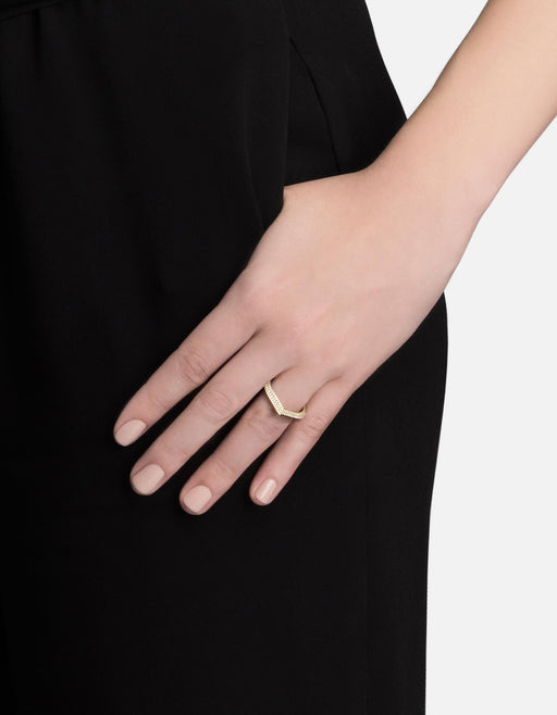 Miansai Rings Angular Ring, 14k Gold Pavé
