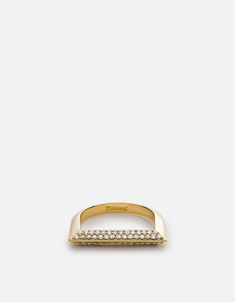 Miansai Rings Bar Ring, 14k Gold Pavé polished gold/pave / 6