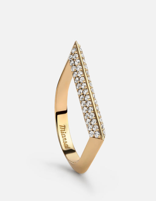 Miansai Rings Bar Ring, 14k Gold Pavé