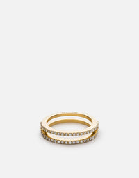 Miansai Rings Split Layer Ring, 14k Gold Pavé Polished Gold/Pave / 6