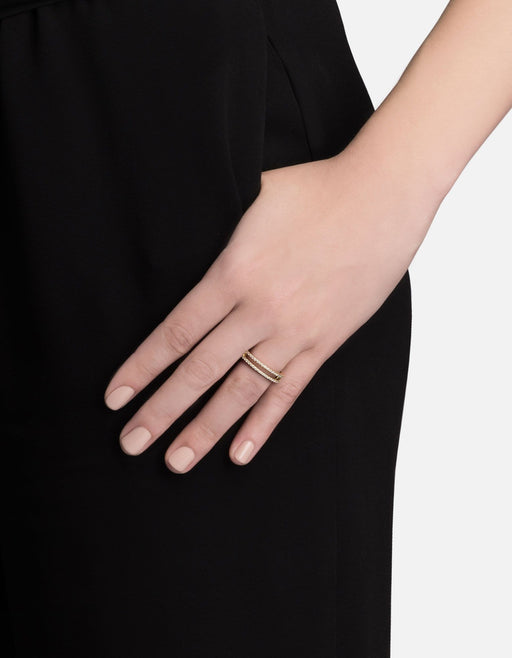 Miansai Rings Split Layer Ring, 14k Gold Pavé