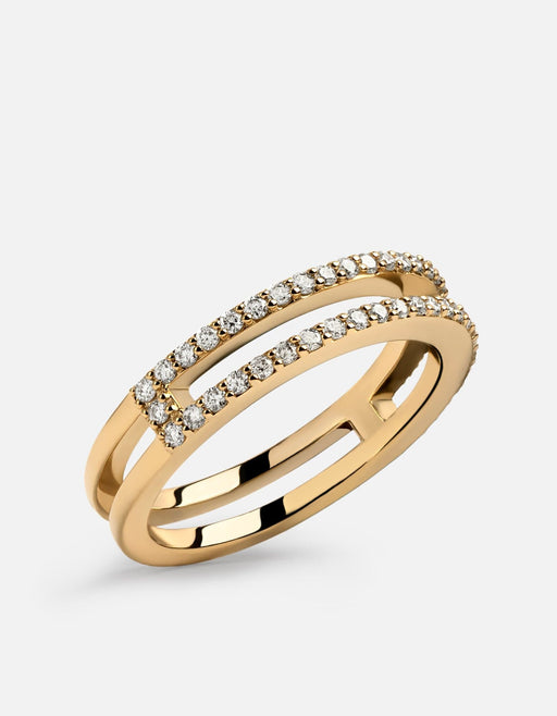 Miansai Rings Split Layer Ring, 14k Gold Pavé