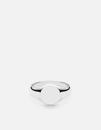 Miansai Rings Signet Ring, Sterling Silver Polished Silver / 2 / Monogram: No