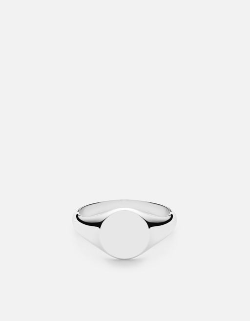 Miansai Rings Signet Ring, Sterling Silver Polished Silver / 2 / Monogram: No