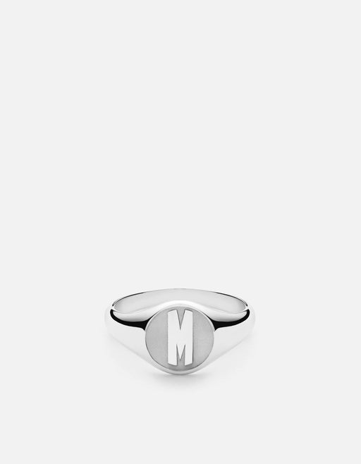 Miansai Rings Signet Ring, Sterling Silver/3 Letter