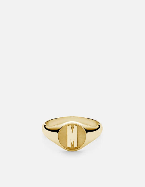 Miansai Rings Signet Ring, 14k Gold/3 Letter