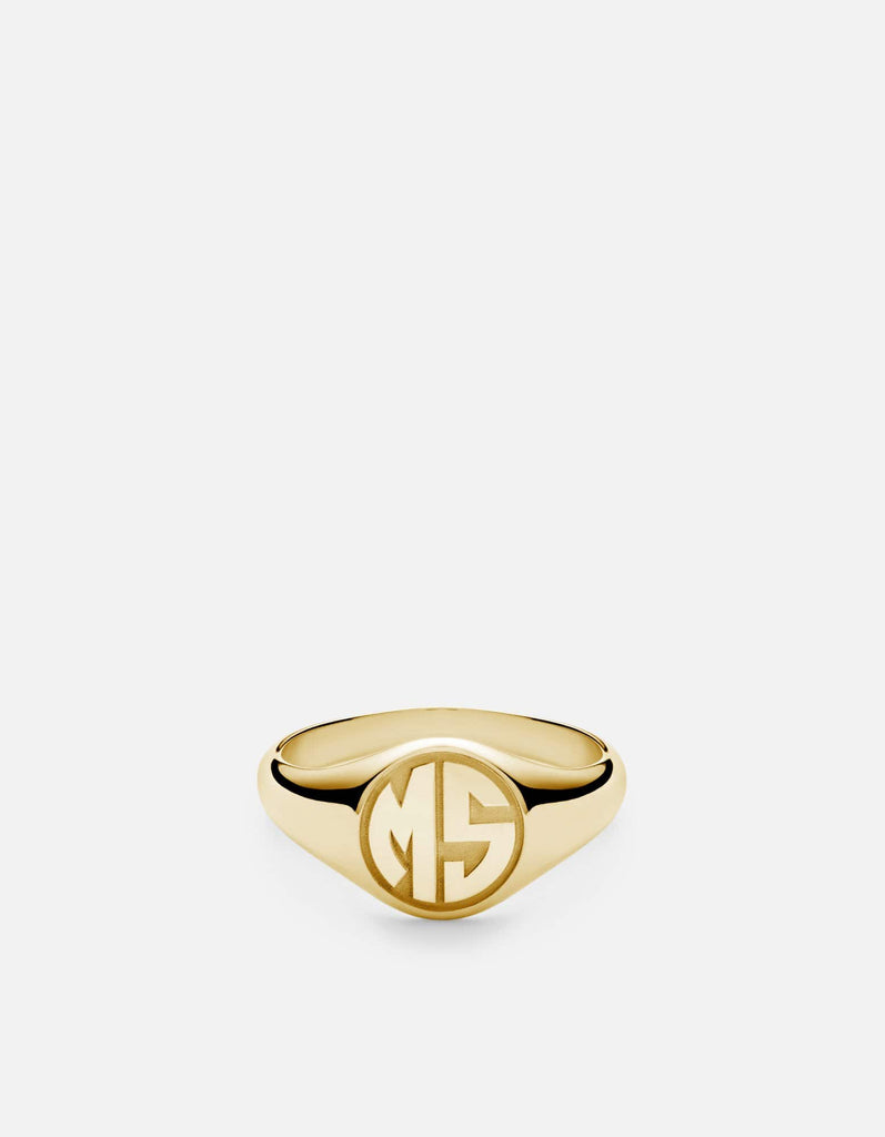 Miansai Rings Signet Ring, 14k Gold Polished Gold / 2 / Monogram: Yes