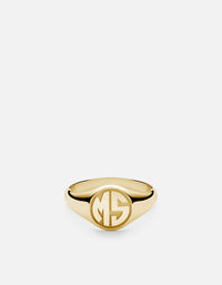 Miansai Rings Signet Ring, 14k Gold Polished Gold / 2 / Monogram: Yes