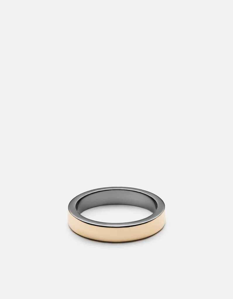 Miansai Rings Fusion Ring, Gold/Black Polished Gold/Black / 8 / Monogram: No