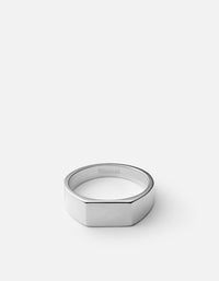 Miansai Rings Geo Signet Ring, Sterling Silver Polished Silver / 10 / Monogram: No