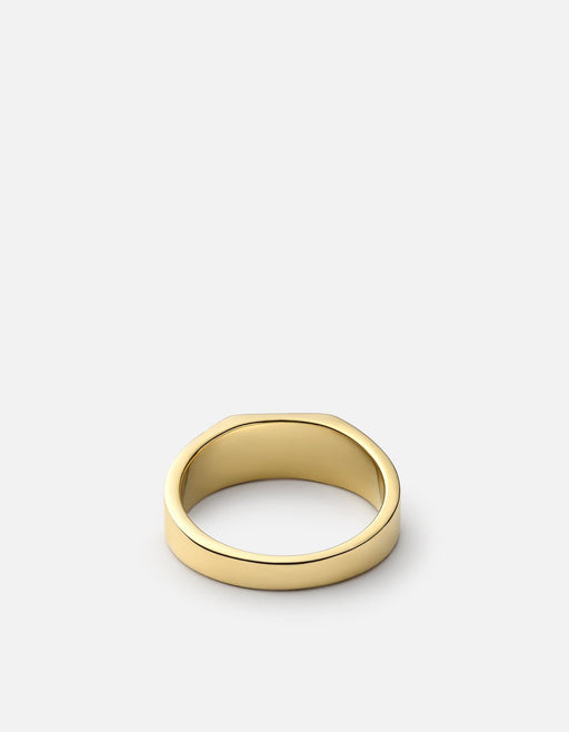 Miansai Rings Geo Signet Ring, Gold Vermeil/3 Letters