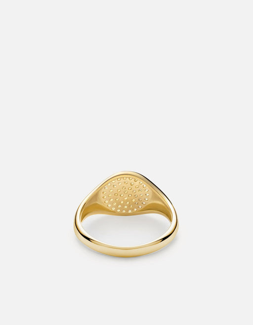 Miansai Rings Horizon Signet Ring, 14k Gold Pavé