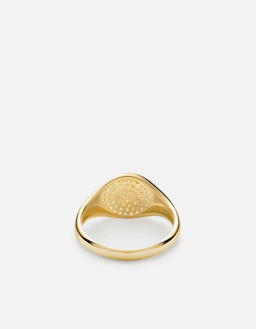 Miansai Rings Horizon Signet Ring, Gold Vermeil/Sapphire