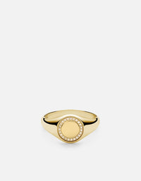 Miansai Rings Halo Signet Ring, 14k Gold Pavé Polished 14k Gold/Pave / 6