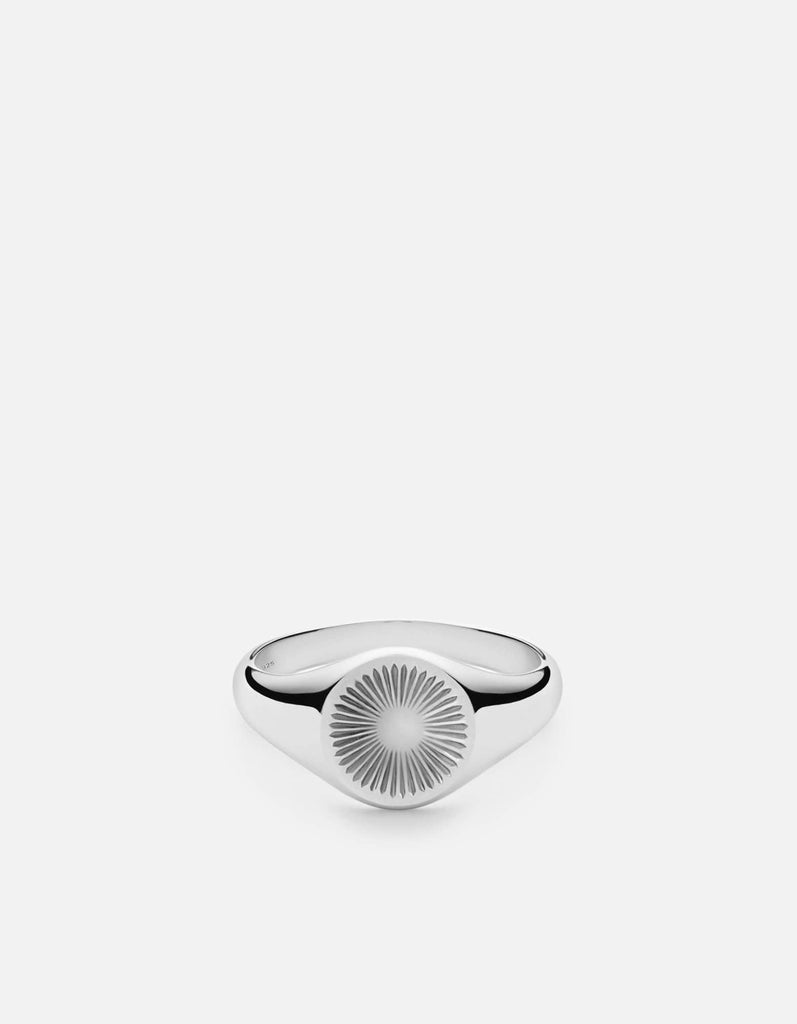 Miansai Rings Solar Signet Ring, Sterling Silver Polished Silver / 7