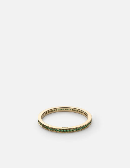 Miansai Rings Eclipse Band Ring, 14k Gold/Emeralds