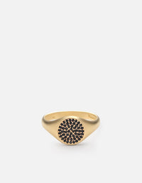 Miansai Rings Horizon Signet Ring, 14k Matte Gold/Black Diamonds Matte Gold/Black Diamonds / 10