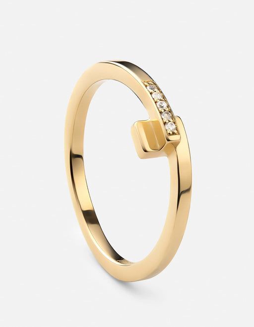 Miansai Rings Cubist Ring, 14k Gold Pavé