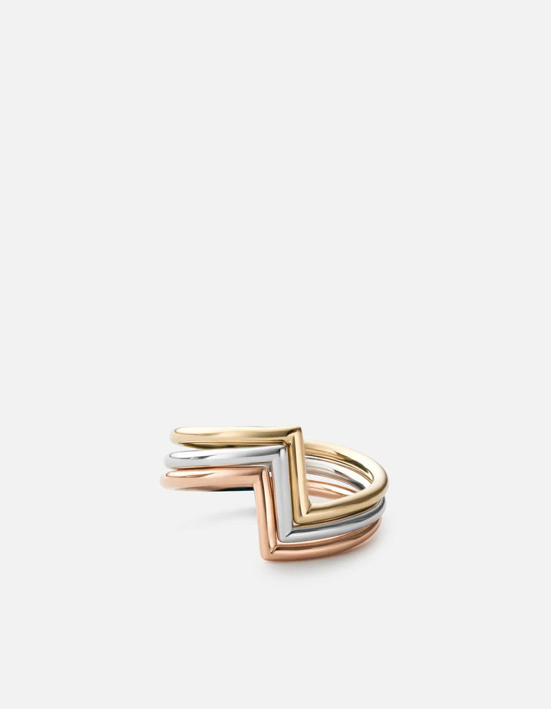 Miansai Rings Arch Ring Set, Silver/Rose/Gold Polished Silver/Rose/Gold / 7