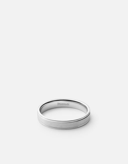 Miansai Rings Track Ring, Sterling Silver Matte Silver / 10