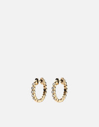 Miansai Earrings Cleo Huggie Earrings, 14k Gold Pavé Polished Gold/Pave / Pair