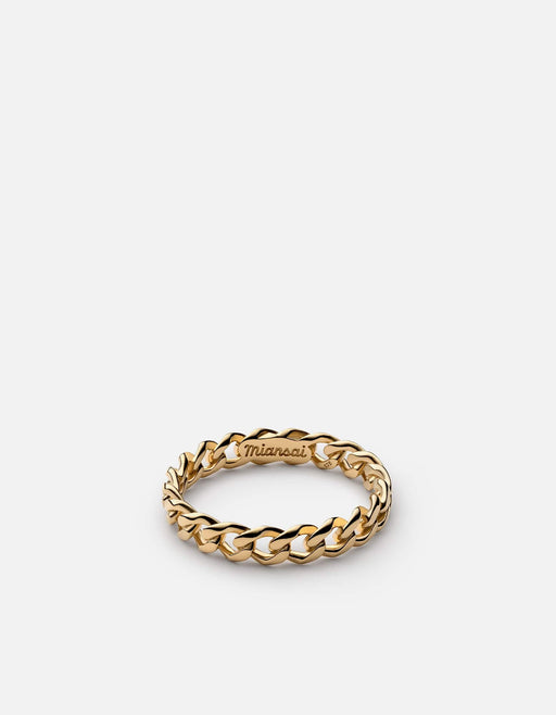 Miansai Rings Cuban Link Ring, Gold Polished Gold Vermeil / 8