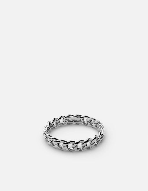 Miansai Rings Cuban Link Ring, Sterling Silver Polished Silver / 8
