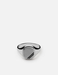 Miansai Rings Square Step Ring, Sterling Silver/Black Enamel Black / 10 / Monogram: No