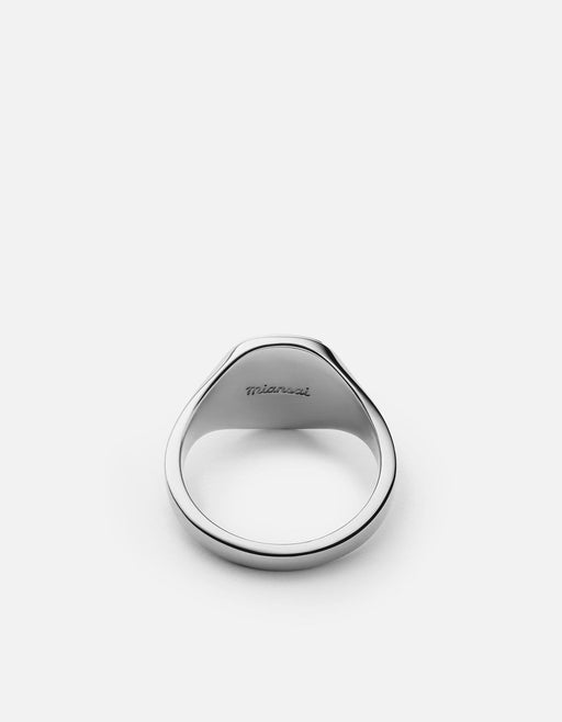 Miansai Rings Square Step Ring, Sterling Silver/Black Enamel