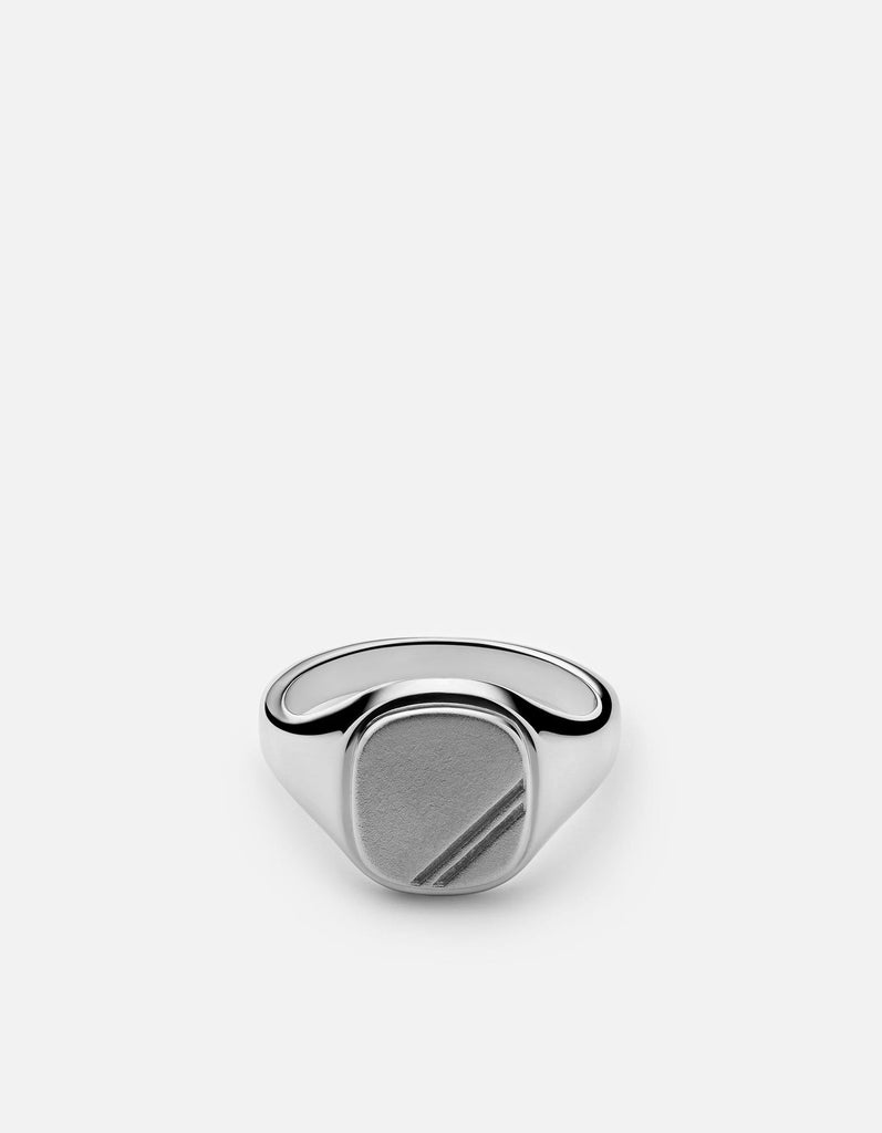 Miansai Rings Square Step Ring, Sterling Silver Polished Silver / 10 / Monogram: No
