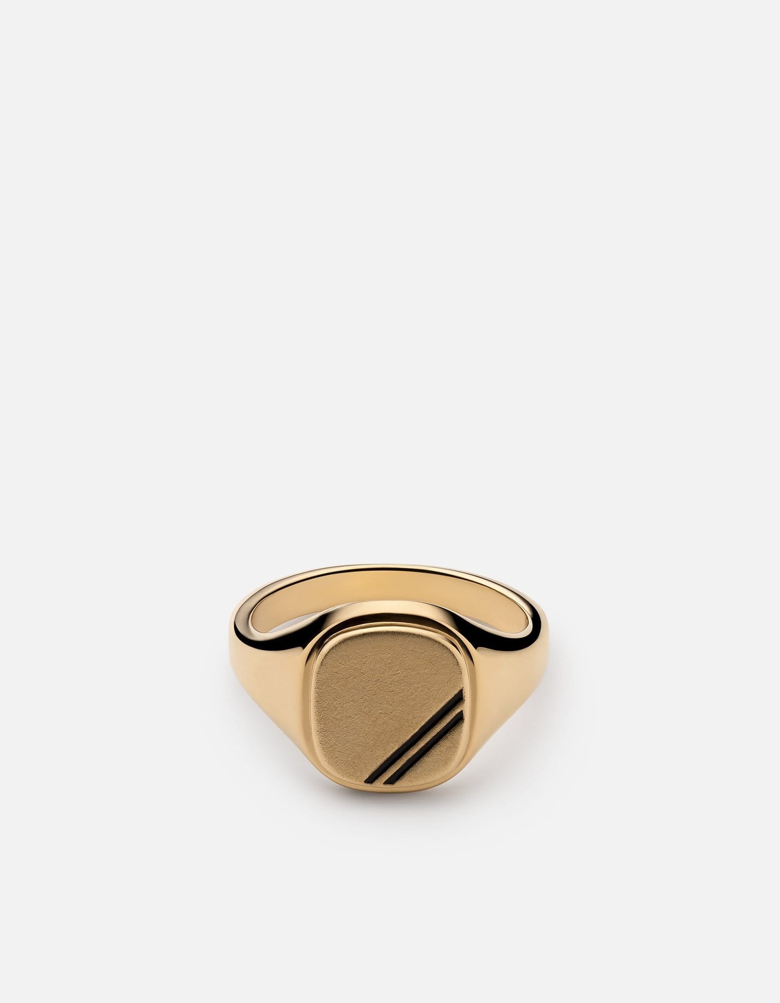 Miansai Men's Square Step Ring, Gold Vermeil/Black, Size 8