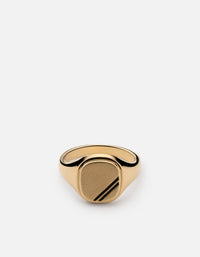 Miansai Rings Square Step Ring, Gold Vermeil/Black Black / 8 / Monogram: No