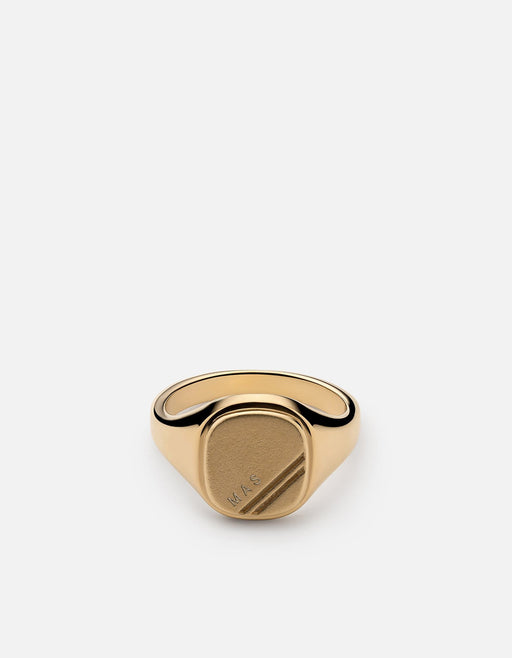 Miansai Rings Square Step Ring, Gold Vermeil Polished Gold / 10 / Monogram: Yes
