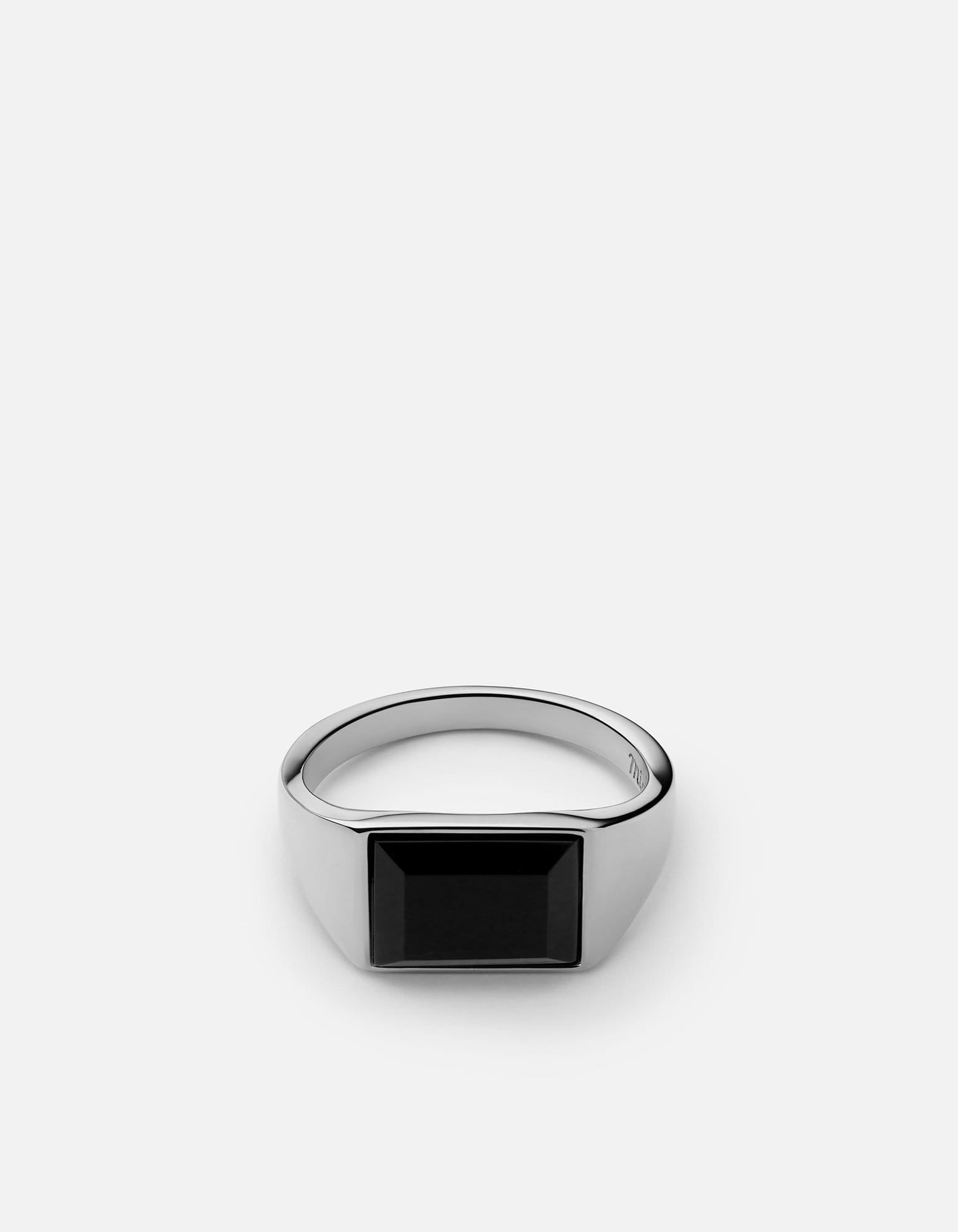 Mens Black Onyx Ring with Accent Diamonds in Rhodium Plated Sterling Silver  - Walmart.ca