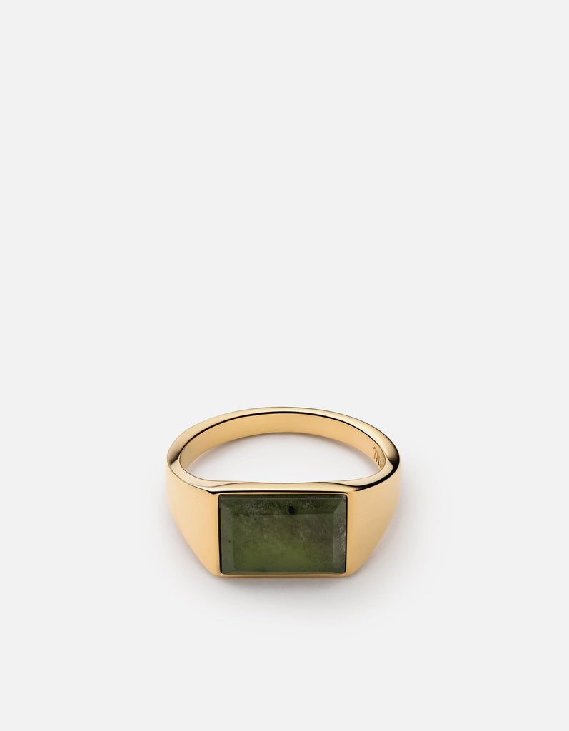 Miansai Rings Lennox Jasper Ring, Gold Gold Vermeil/Green / 10