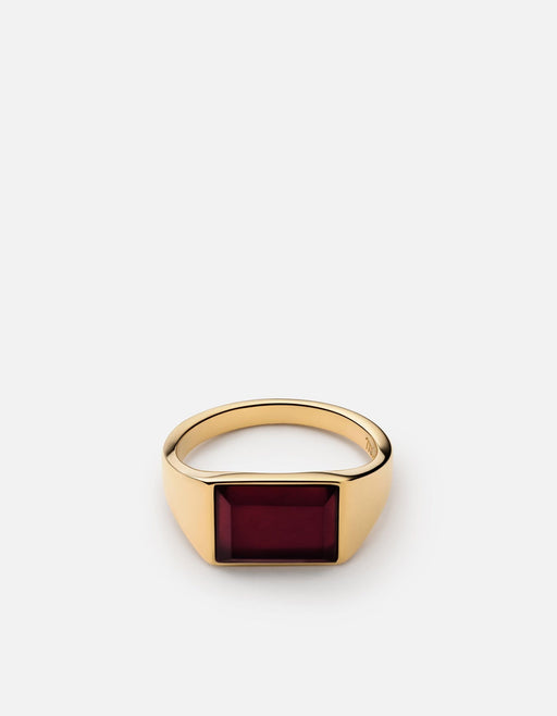 Miansai Rings Lennox Agate Ring, Gold Gold Vermeil/Red / 8