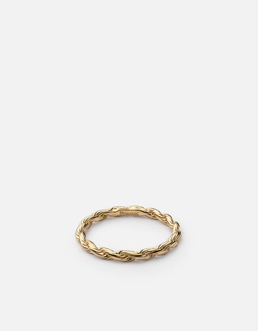 Miansai Rings Rope Chain Ring, Gold Vermeil Polished Gold / 9