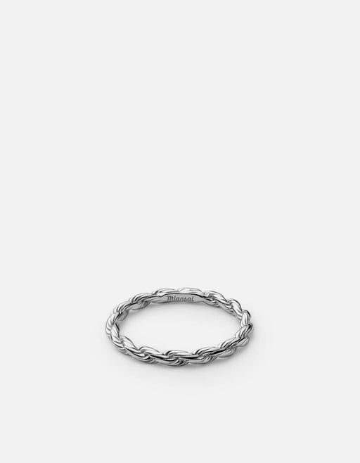 Miansai Rings Rope Chain Ring, Sterling Silver Polished Silver / 8