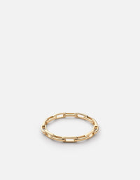 Miansai Rings Thin Volt Link Ring, Gold Vermeil Polished Gold / 7