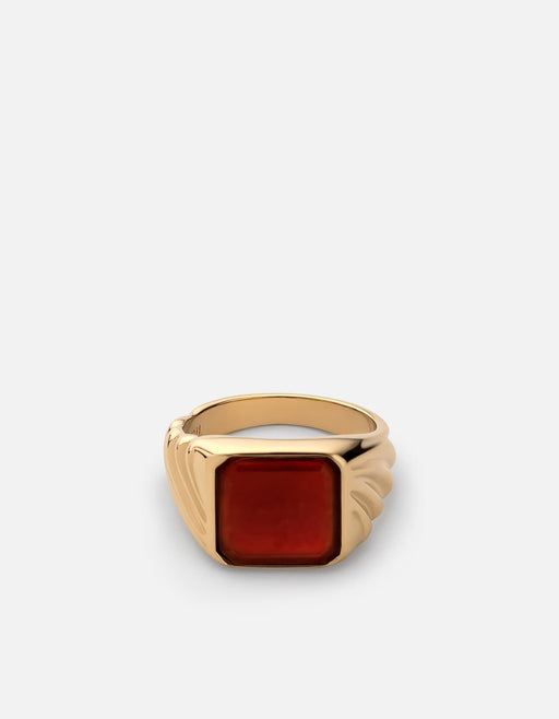 Miansai Rings Copal Agate Ring, Gold Vermeil Red / 8