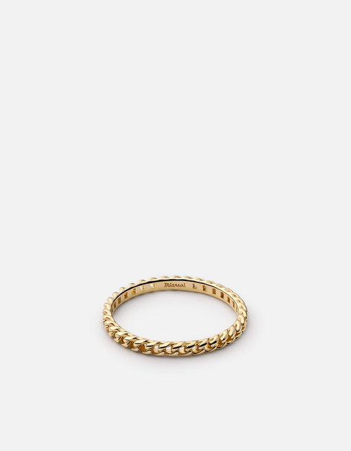 Miansai Rings Thin Cuban Link Ring, Gold Vermeil Polished Gold / 5