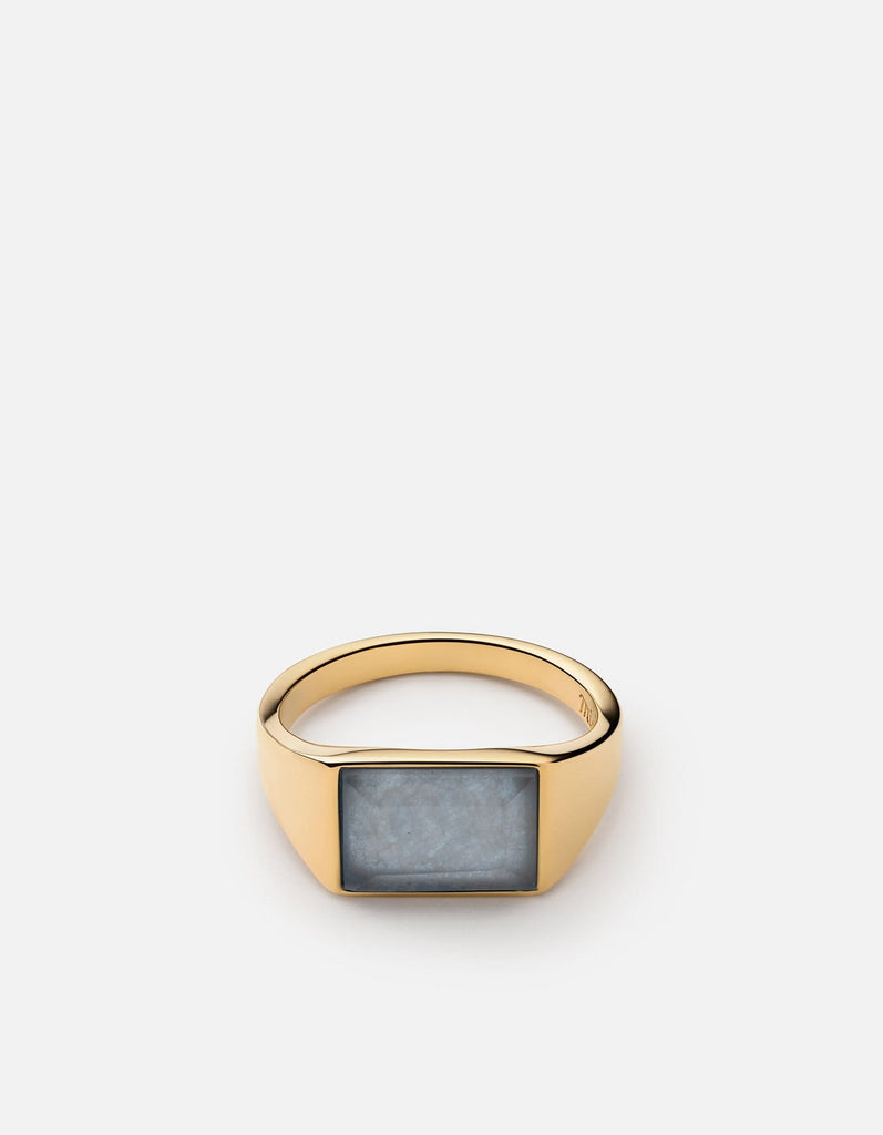 Miansai Rings Lennox Chalcedony Ring, Gold Vermeil Blue / 8