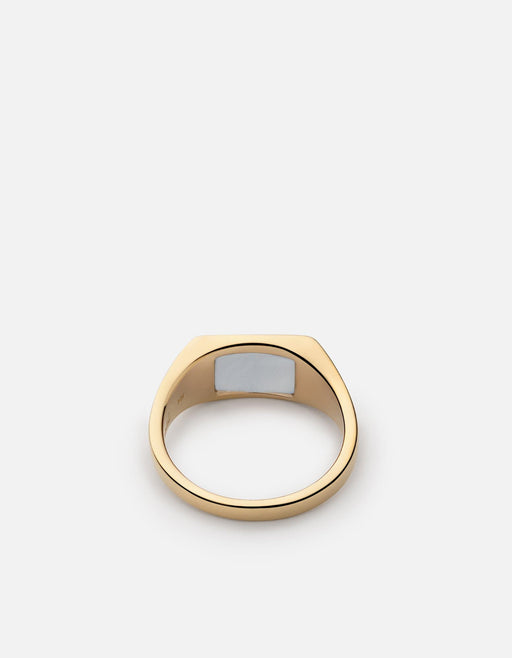 Miansai Rings Lennox Chalcedony Ring, Gold Vermeil