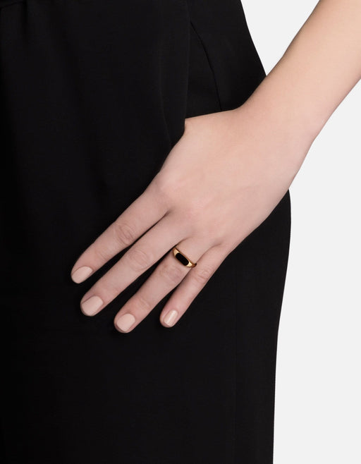 Miansai Rings Thin Pax Ring, Gold Vermeil/Black