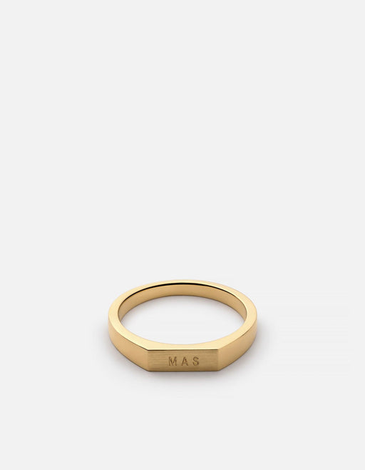 Miansai Rings Slim Geo Ring, Gold Vermeil Polished Gold / 7 / Monogram: Yes