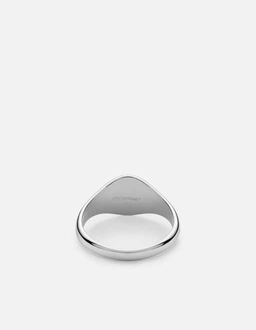 Miansai Rings Solar Signet Ring, Sterling Silver/Chalcedony Blue