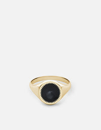 Miansai Rings Solar Signet Ring, Gold Vermeil/Gray Gray / 8