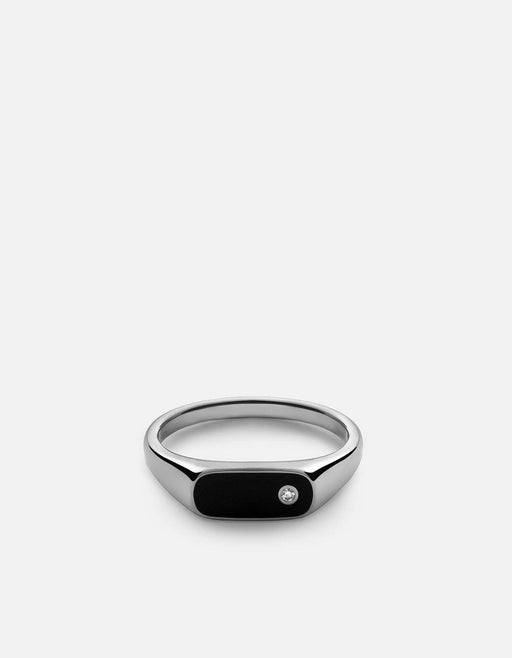 Miansai Rings Pax Diamond Ring, Sterling Silver/Black Black / 8