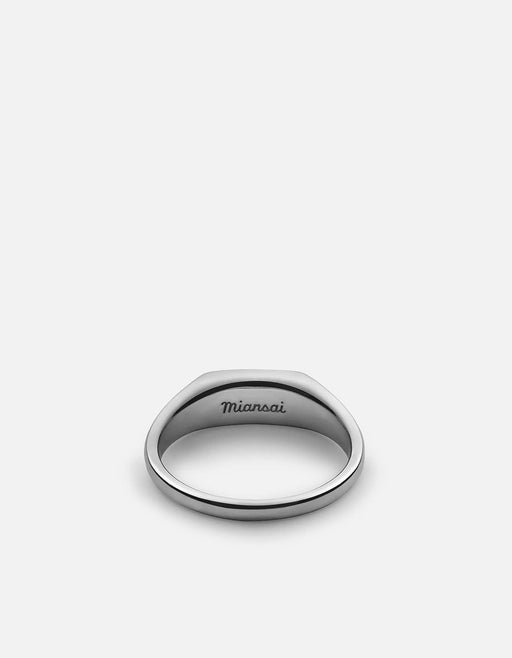 Miansai Rings Pax Diamond Ring, Sterling Silver/Black